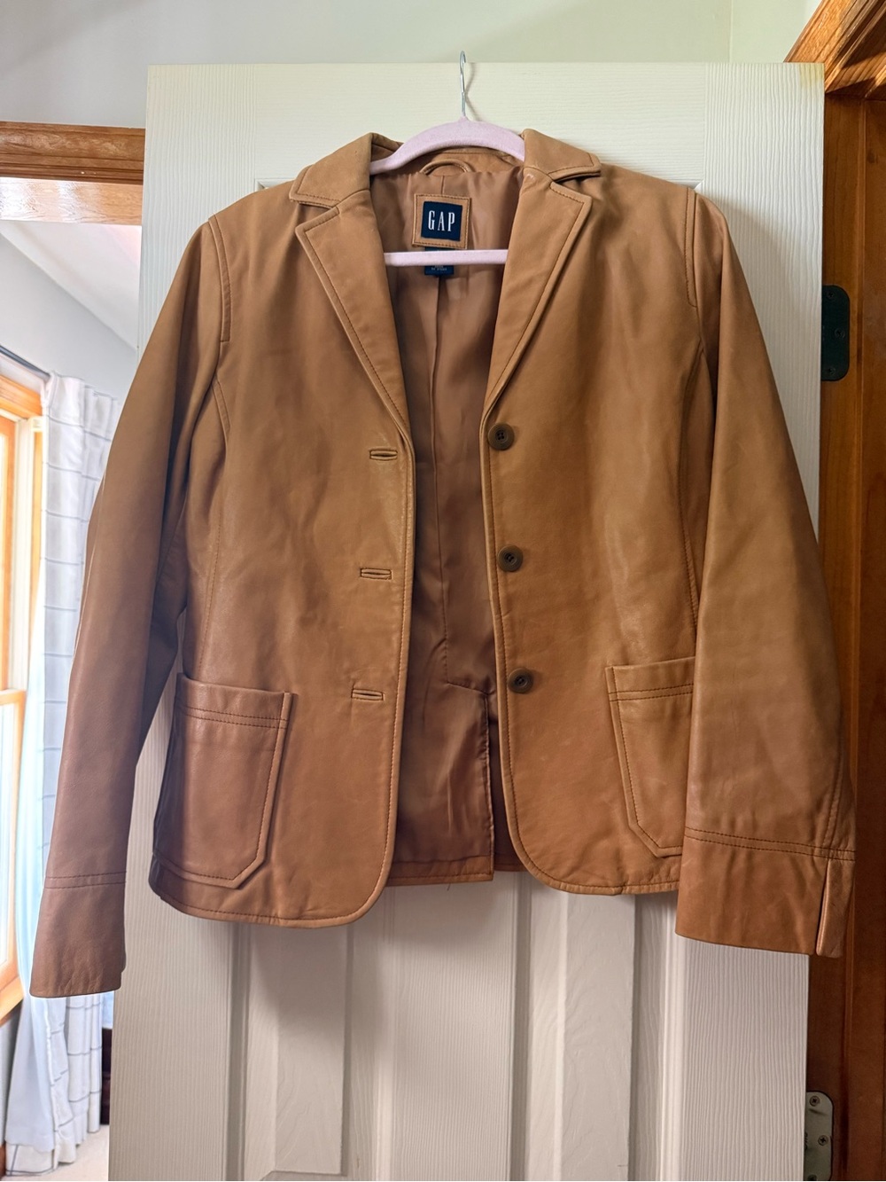 VNTG GAP Women’s Camel Brown Leather Blazer Jacket